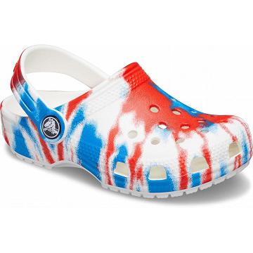 Crocs Classic Tie-Dye Graphic Klumpa Lány Piros | HU 1491OKIR